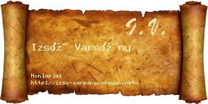 Izsó Varsány névjegykártya
